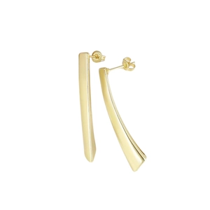 Minimalistische geometrische Goldlinien-Ohrringe mit glänzendem Finish und modernem Design