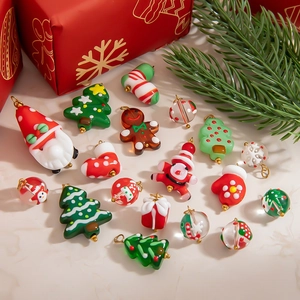 Christmas Stainless Steel Alloy DIY Pendant Accessories Santa Claus Gingerbread Man Xmas Tree Jewelry Making Findings