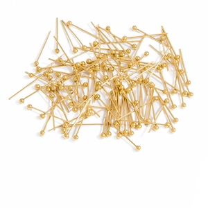 Bulk gold-plated stainless steel ball head pins for DIY jewelry making accessories