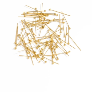 Bulk gold-plated ball head pins for jewelry making and DIY beaded bracelet crafting