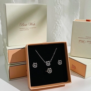 Exquisite Drawer Jewelry Gift Box Elegant Cardboard Best Wish Box For Necklace Ring Bracelet Wedding Party Packaging Holder