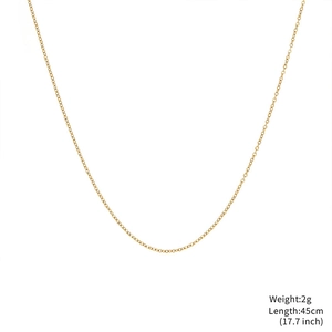 Collier chaîne à maillons plaqué or 18k de 45cm 17,7 pouces pesant environ 2g