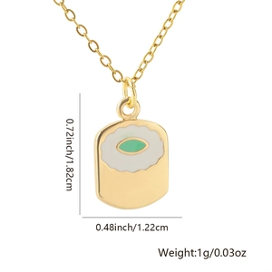 Detailed view of mushroom pendant dimensions with 18K gold plating and enamel finish
