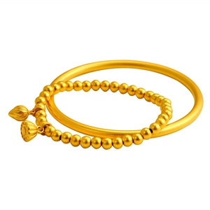 Elegante set di bracciale con ciondolo a loto dorato e cerchio opaco stile orientale