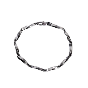 Bracciale Mobius a maglie ritorte in argento per uomo e donna con chiusura a moschettone
