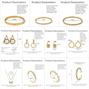Gedetailleerd raster van 18K vergulde sieraden van titaniumstaal met armbanden en ringen
