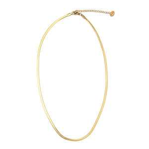 Elegant golden stainless steel herringbone chain necklace with adjustable lobster clasp
