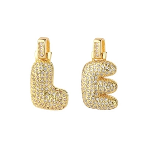 Collane con lettere L ed E dorate con zirconi incastonati per stile hip hop chic