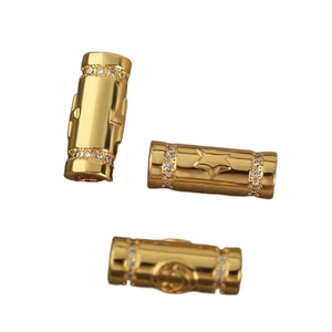 Three gold micro-pave zircon charms with star, cross and relief patterns for jewelry