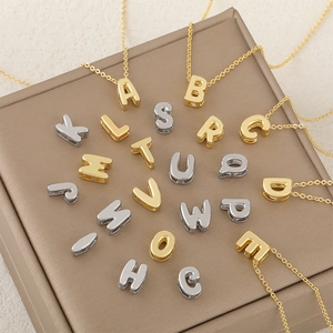 3D Palloncino 26 Lettere Alfabeto Ciondoli Rame 18K Oro Argento Placcato DIY Gioielli Accessori Piccoli Charms Per Regalo Donna