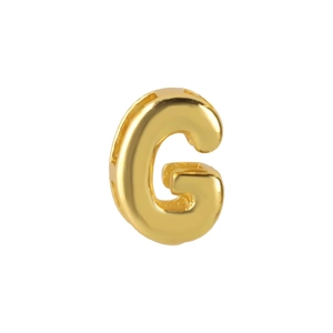 Ciondolo a lettera G 3D placcato in oro 18K per braccialetti e collane fai-da-te