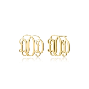Elegante goldene Monogramm-Ohrstecker im Vintage-Stil aus robustem Edelstahl gefertigt