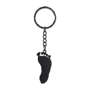 Porte-Clés Arbre de Vie en Acier Inoxydable Orné de Strass Forme Empreinte Anneau de Clé Métallique Cadeau Commémoratif