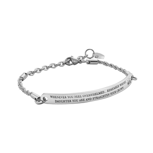 Edelstahl Inspirierendes Zitat Armband Für Tochter Mutter Großmutter Roségold Silber Krone Herz Anhänger Schmuck