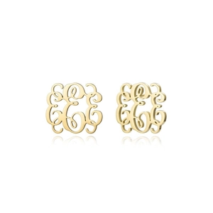 Elegante goldene Ohrstecker mit künstlerischem Hohlmuster und poliertem Glanzfinish
