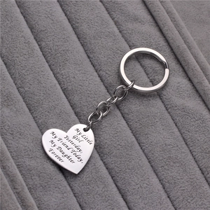 Porte-clés Cœur en Acier Inoxydable Gravé My Little Girl Yesterday My Friend Today My Daughter Forever Cadeau Pour Fille Bijoux