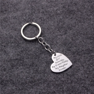 Porte-clés cœur avec gravure My Little Girl Yesterday My Daughter Forever en acier