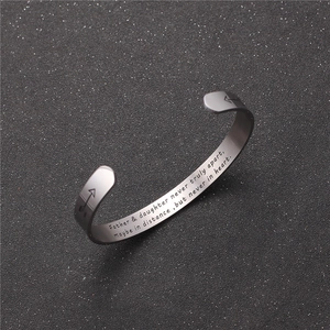 Titanium steel Father & Daughter bracelet with inspirational quote engraving