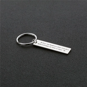Stainless steel keychain with engraved Mothers and Daughters message and heart detail