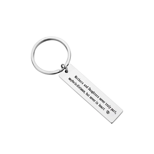 Titanium steel keychain with Mothers and Daughters never truly part engraving