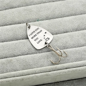 Gitarrenplektrum Angelköder Schlüsselanhänger aus gebürstetem Edelstahl mit Gravur