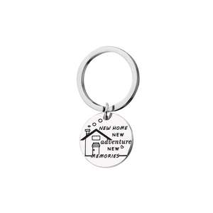 New Home New Adventure New Memories Engraved Round Keychain Stainless Steel Housewarming Gift For New Homeowners Key Ring