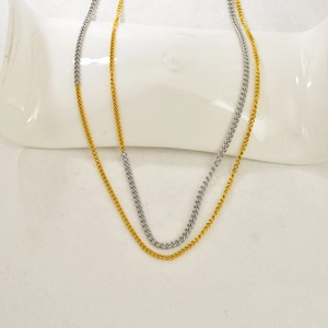 Minimalistische Panzerhalskette aus Edelstahl in Gold und Silber für Damen und Herren
