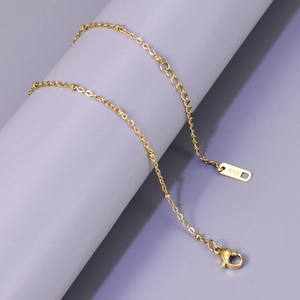Tobillera de Acero de Titanio Chapado en Oro Rosa con Cuentas para Mujer Corazón Minimalista Pulsera Ajustable Joyería de Moda