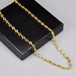 French Ins Style Titanium Steel 18K Gold Plated Coffee Bean Pig Nose Chain Necklace Bracelet For Women Jewelry Accessory
