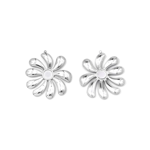 Unique silver acrylic flower pendant and stainless steel daisy charms for DIY jewelry making