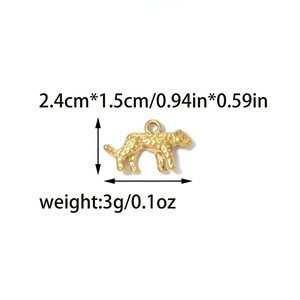 Ciondolo leopardo dorato con trama a macchie e misura 2,4cm x 1,5cm per gioielli fai-da-te