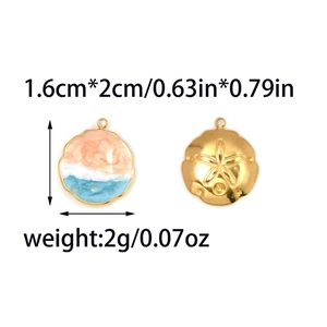 Enamel butterfly sea shell pendants with dimensions 1.6cm by 2cm for DIY jewelry