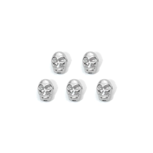 Set of five silver vintage skull charms in stainless steel for DIY jewelry making