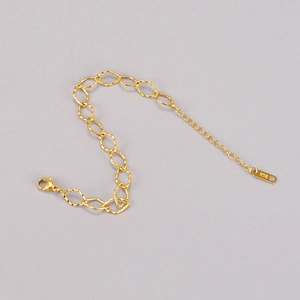Minimalist 18K gold plated titanium steel rhombic twisted chain bracelet with lobster clasp