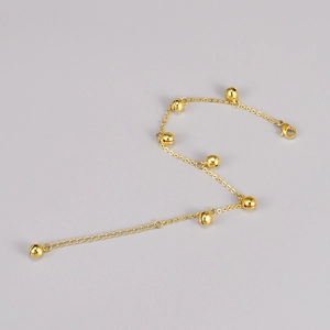 Elegantes goldenes Titanstahl-Glockenarmband mit Karabinerverschluss und verstellbarer Kette