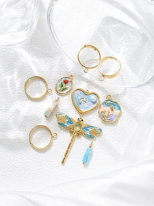 Détails de pendentifs libellule dorée et breloques émaillées pour bijoux DIY