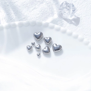 Minimalist Stainless Steel Heart Shaped Loose Beads Polished Mirror Surface DIY Spacer Beads For Bracelet Necklace Making