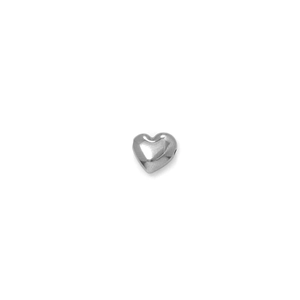 Polished silver heart-shaped stainless steel bead for DIY bracelet jewelry making