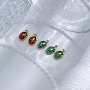 DIY 18K gold plated ocean charm set with colorful enamel conch designs for jewelry making