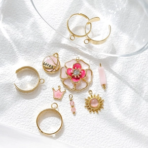 Pendentifs fleur basket couronne plaqués or 18 carats et accessoires pour bijoux DIY
