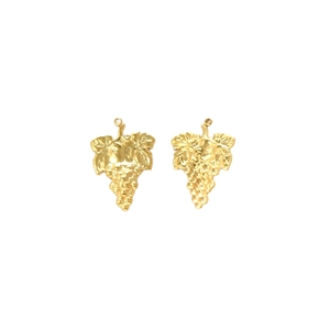 Polished gold stainless steel grape charms for DIY jewelry making and necklace pendants