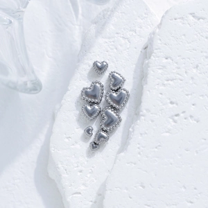 Vintage Minimalist Stainless Steel Heart Spacer Beads Milgrain Edge Metal Beads For DIY Necklace Bracelet Jewelry Making Accessories