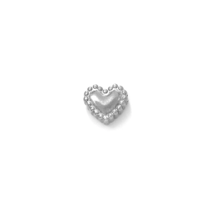 Retro stainless steel heart shaped spacer bead with beaded edges for DIY jewelry making