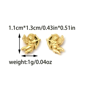 Goldene Amor-Engel-Anhänger aus Edelstahl für DIY-Schmuckherstellung Zubehör