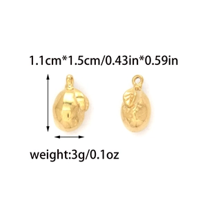 Detailed view of gold lemon pendants with size 1.1cm x 1.5cm and weight specifications