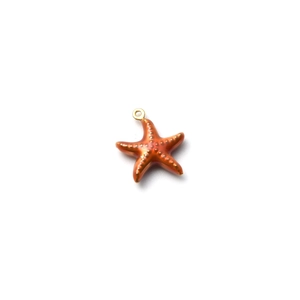 Realistischer orangefarbener Seestern Anhänger mit goldener Öse für DIY-Schmuck