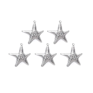 Polished 304 stainless steel starfish pendants for DIY jewelry and necklace making