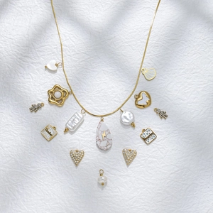 Boho Edelstahl Herz Schmetterling Monatsschild Anhänger Für DIY Schmuckherstellung Gold Vergoldete Emaille Charms Damen