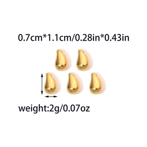 Polished stainless steel water drop pendants for DIY jewelry making with dimensions