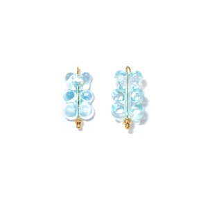 Light blue gummy bear pendant in 18K gold plated stainless steel for DIY jewelry